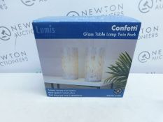 1 BOXED LUMIS CONFETTI TOUCH GLASS TABLE LAMP RRP Â£34.99 (1 IN BOX)