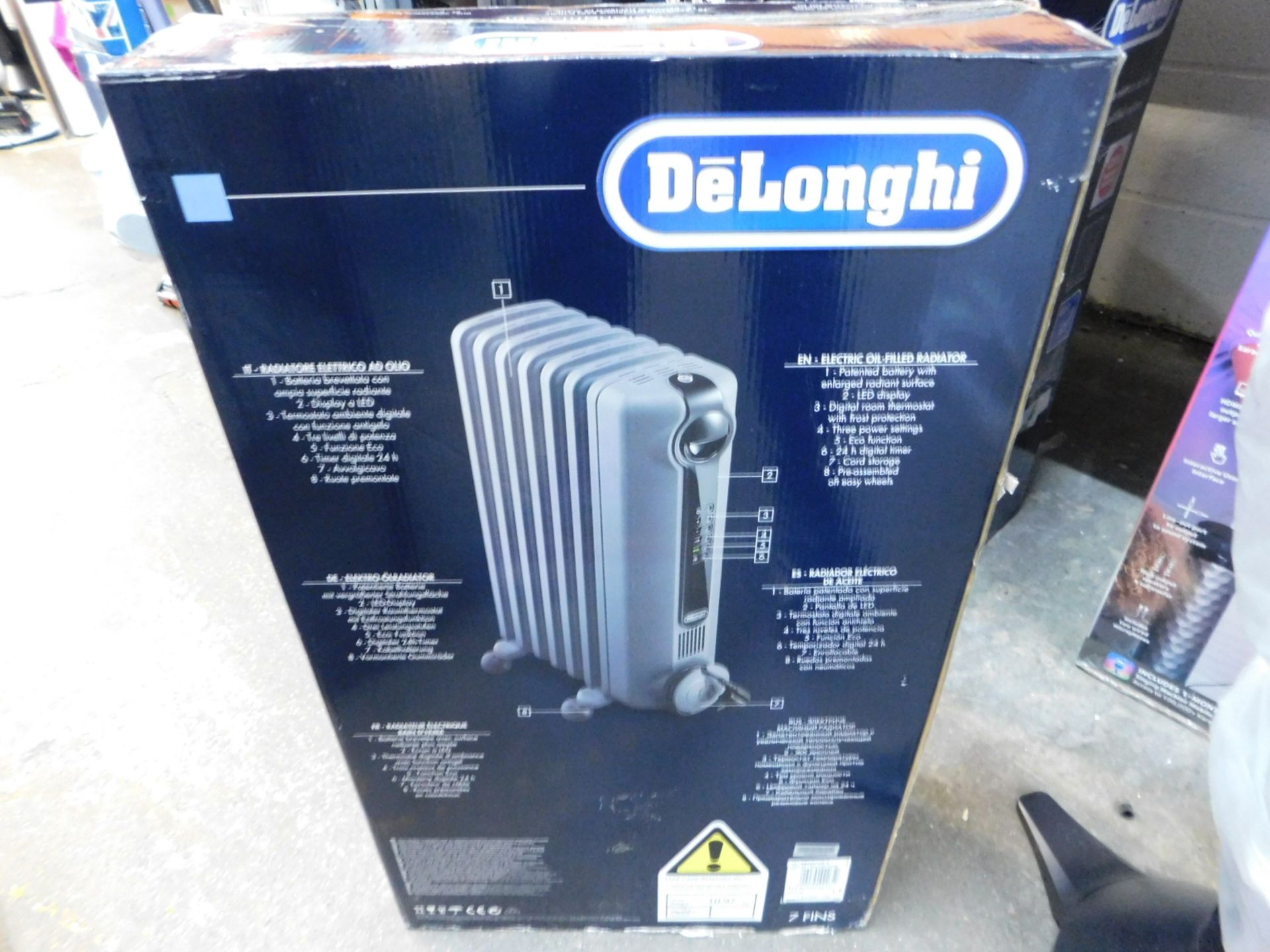 1 BOXED DELONGHI RADIA S OIL FILLED 1.5KW RADIATOR GREY RRP Â£129