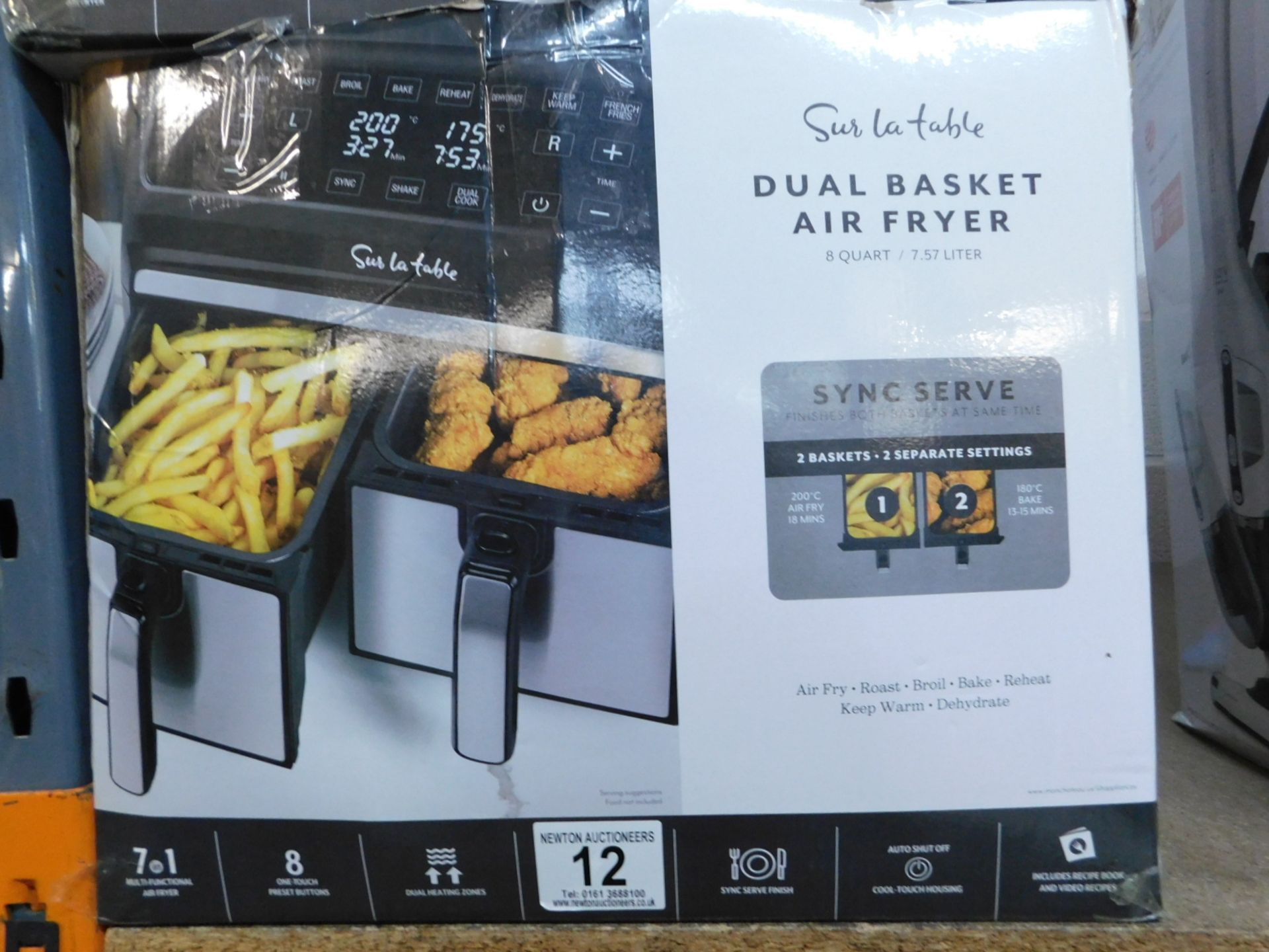 1 BOXED SUR LA TABLE DUAL BASKET AIR FRYER 7.57 LITER RRP Â£149.99