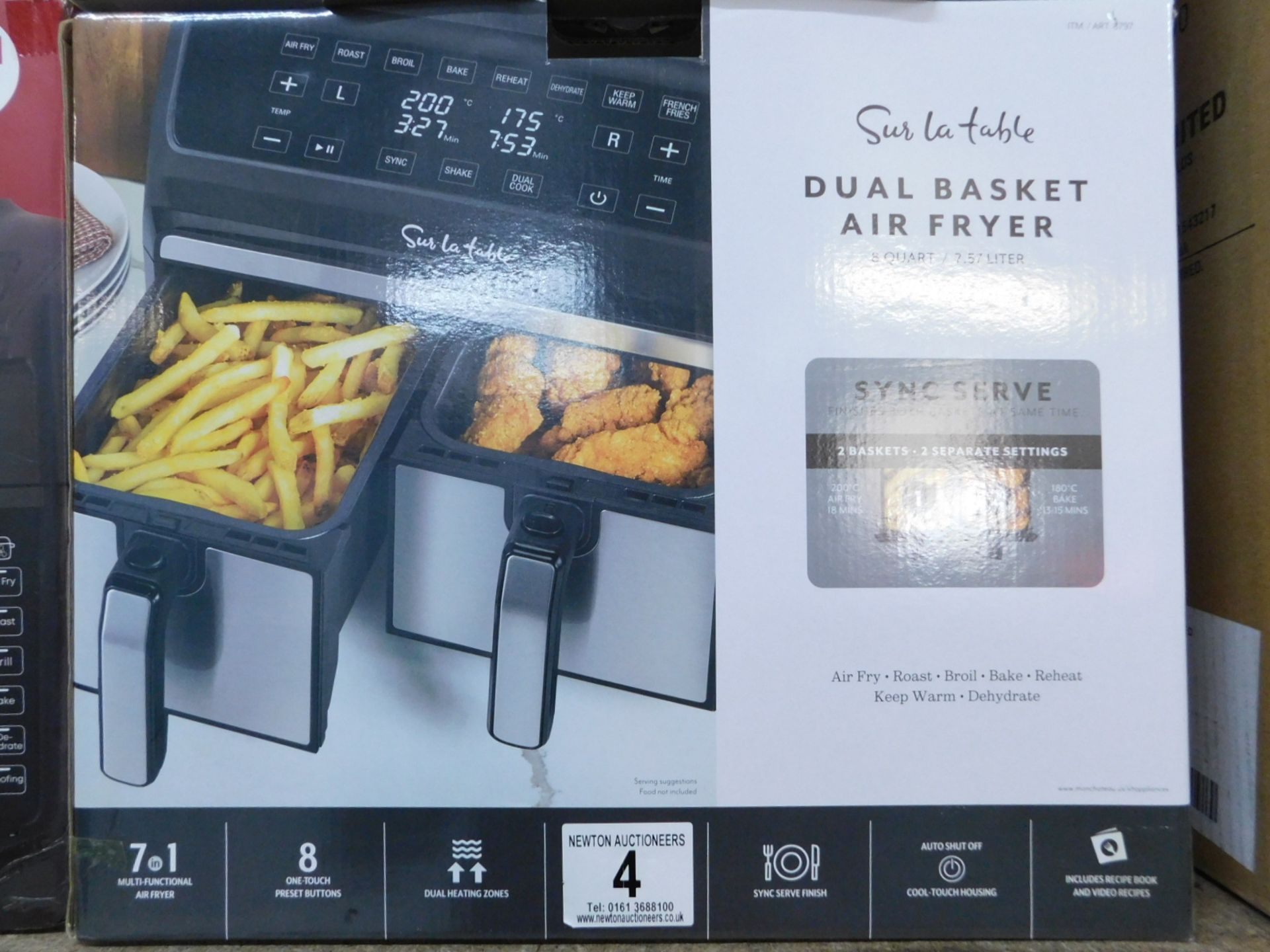 1 BOXED SUR LA TABLE DUAL BASKET AIR FRYER 7.57 LITER RRP Â£149.99