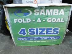 1 BOXED SAMBA MULTI SIZE FOLDING FOOTBALL GOAL RRP Â£129