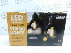 1 BOXED FEIT 48FT (14.6M) HEAVY DUTY VINTAGE LED WATERPROOF STRING LIGHTS RRP Â£89