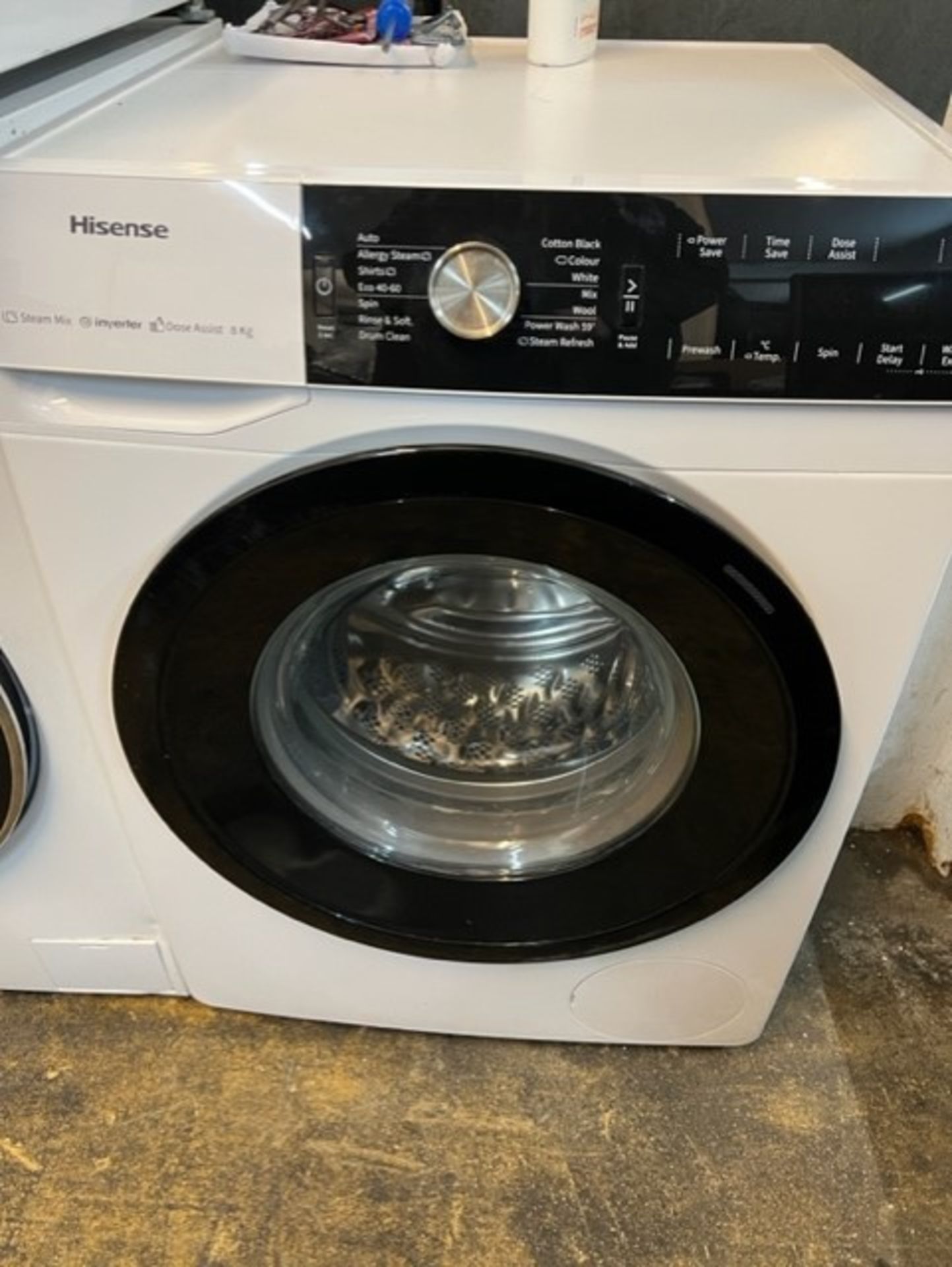 1 HISENSE WFGA80141VM, 8KG, 1400RPM WASHING MACHINE RRP Â£449 (POWERS ON, ERROR CODE, PICTURES FOR