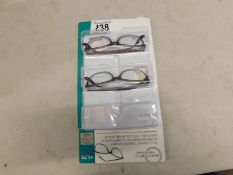 1 PACK OF DESIGN OPTICS READING GLASSES IN STRENGTH +1.75 RRP Â£24.99