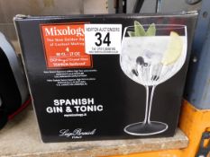 1 BOXED SET OF 3 LUIGI BORMIOLI MIXOLOGY SPANISH GIN 800ML GLASSES RRP Â£49