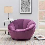 1 TRUE INNOVATIONS PURPLE VELVET SWIVEL CHAIR RRP Â£299 (PICTURES FOR ILLUSTRATION PURPOSES ONLY)