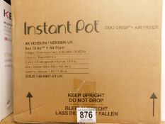 1 BOXED INSTANT POT GOURMET CRISP 11-IN-1, 7.6L PRESSURE COOKER & AIRFRYER RRP Â£199