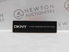 1 BRAND NEW BOXED DKNY WOMEN'S SEAMLESS RIB KNIT 4 PACK BIKINI BRIEF SIZE S RRP Â£24.99