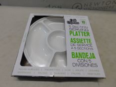 1 BRAND NEW BOXED CAFE EXPRESS 10PK WHITE PLASTIC 5 SECTION SERVING PLATTER RRP Â£14.99
