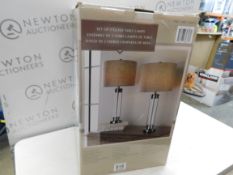 1 BOXED PAIR OF GLASS TABLE LAMPS RRP Â£79.99