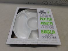 1 BRAND NEW BOXED CAFE EXPRESS 10PK WHITE PLASTIC 5 SECTION SERVING PLATTER RRP Â£14.99