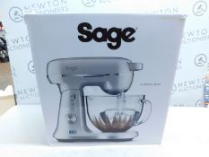 1 BOXED SAGE THE BAKERY BOSS STAND MIXER IN BRUSHED ALUMINIUM BEM825BAL RRP Â£349 (POWERS ON,