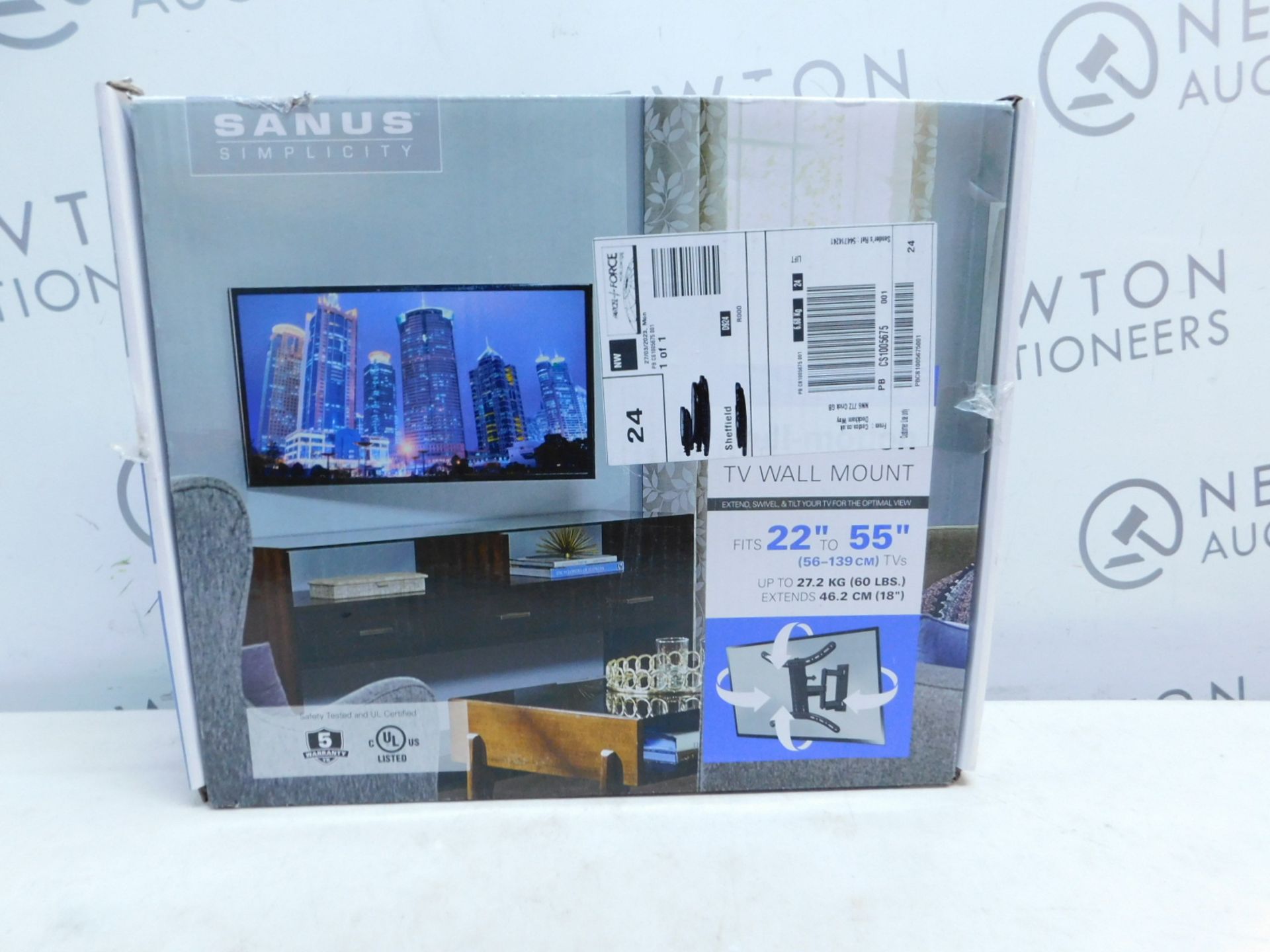 1 BOXED SANUS 22"-55" FULL MOTION TV WALL MOUNT RRP Â£89.99