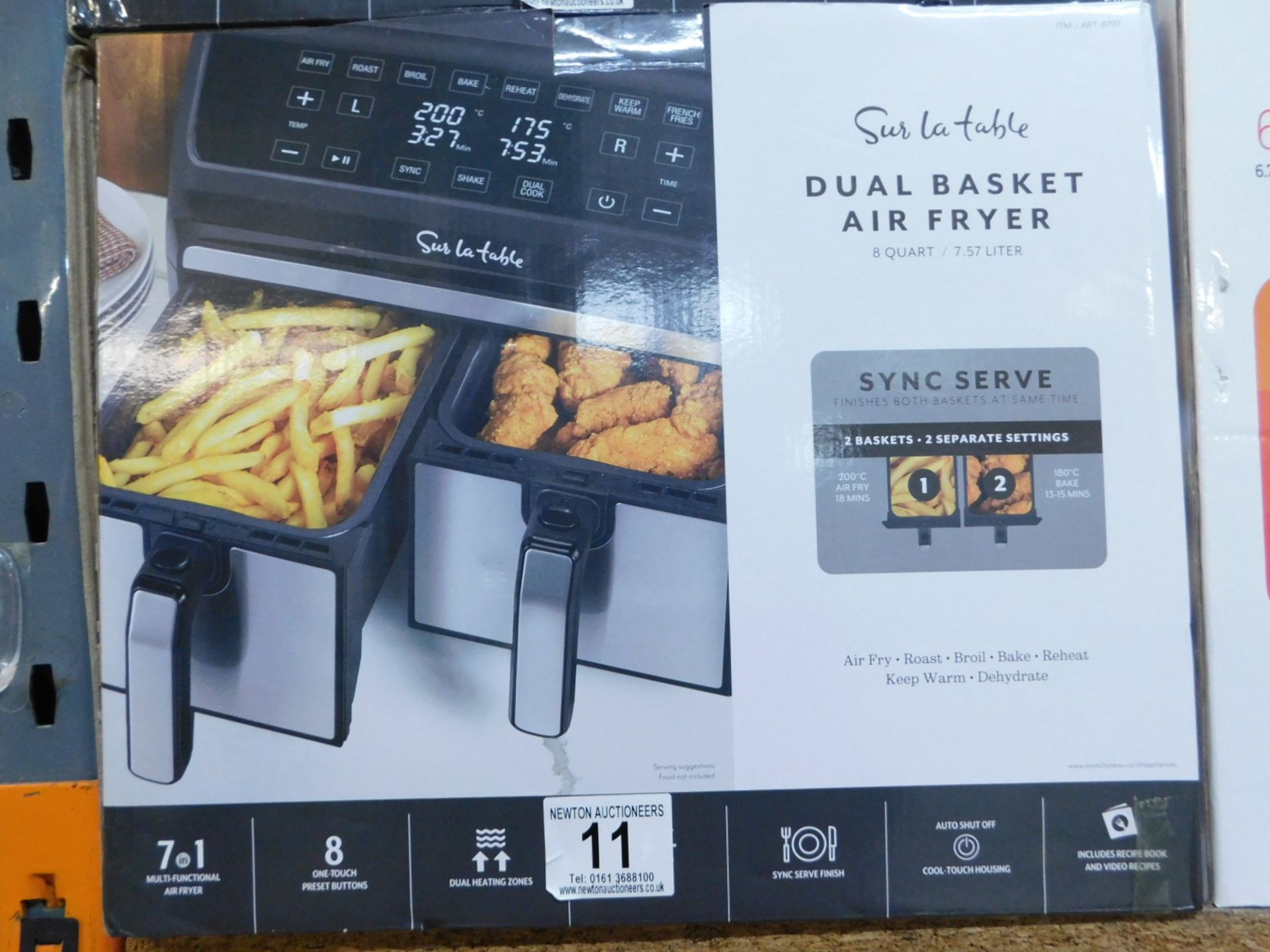 1 BOXED SUR LA TABLE DUAL BASKET AIR FRYER 7.57 LITER RRP Â£149.99