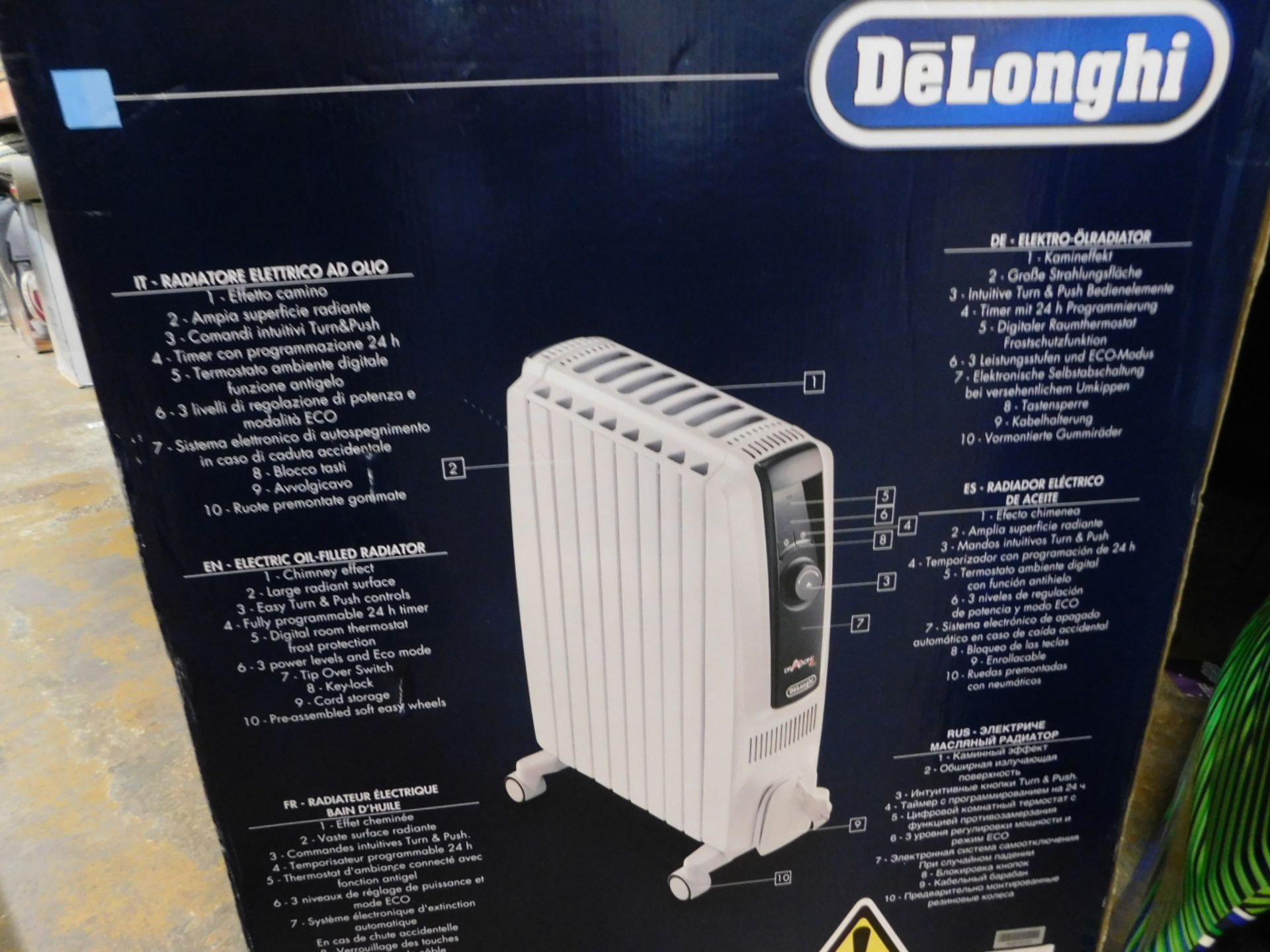 1 BOXED DE'LONGHI DRAGON 4 PRO OIL FILLED RADIATOR RRP Â£129.99