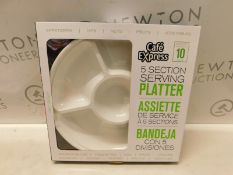 1 BRAND NEW BOXED CAFE EXPRESS 10PK WHITE PLASTIC 5 SECTION SERVING PLATTER RRP Â£14.99