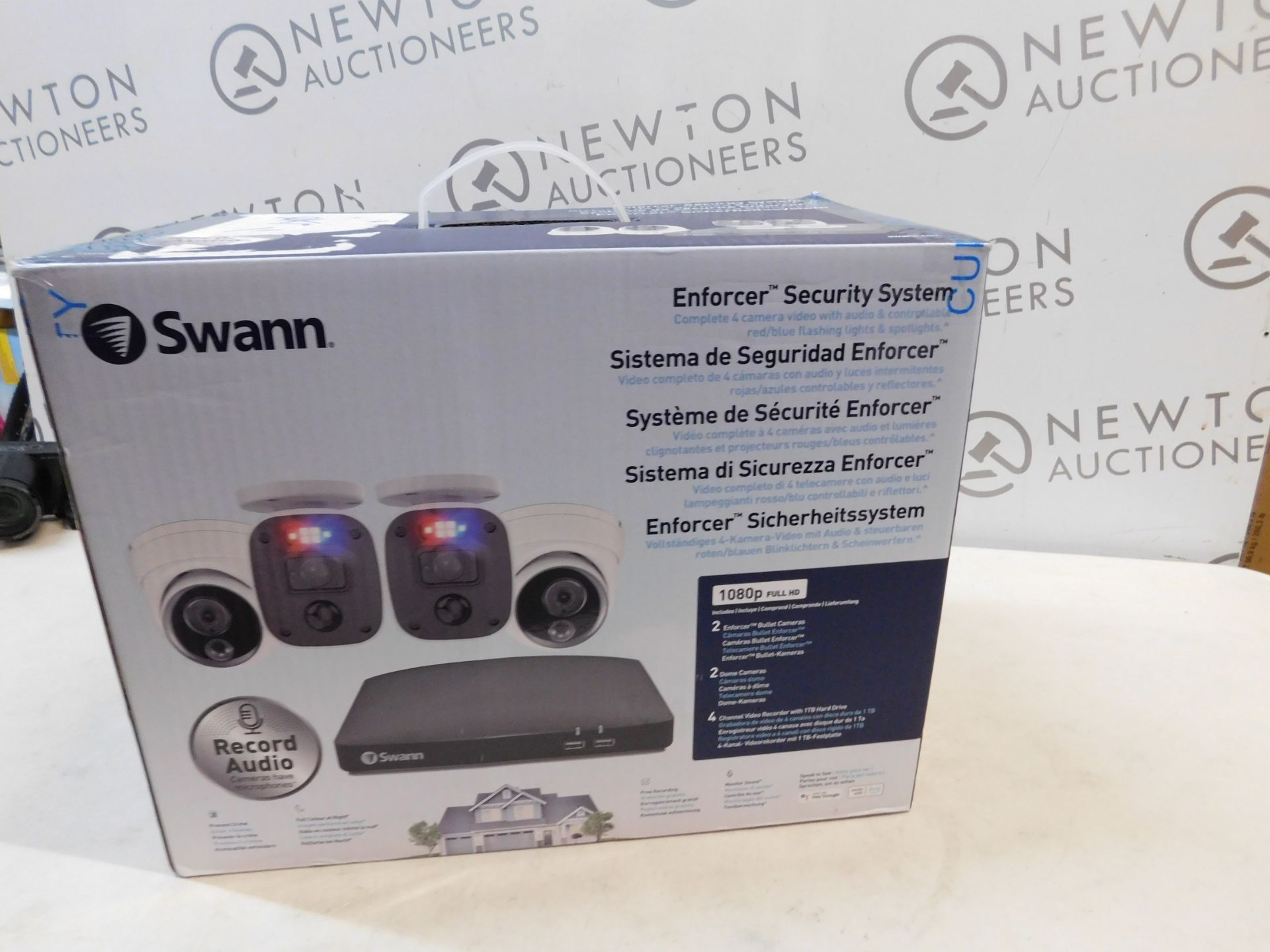 1 BOXED SWANN 4 CHANNEL 1080P 1TB DVR RECORDER WITH 2 X ENFORCER BULLET AND 2 X ENFORCER DOME