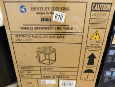 1 BOXED BENTLEY DESIGNS GREENWICH RUSTIC OAK SIDE TABLE RRP Â£129.99