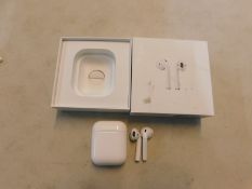 1 BOXED APPLE AIRPODS WITH CHARGING CASE MODEL MV7N2ZM/A RRP Â£139.99 (POWER ON WORKING)