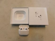 1 BOXED PAIR OF APPLE AIRPODS 3RD GENERATION MODEL MME73ZM/A RRP Â£179.99 (POWER ON/WORKING)