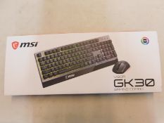 1 BOXED MSI VIGOR GK30 GAMING COMBO KEYBOARD AND MOUSE RRP Â£59.99