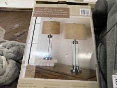 1 BOXED PAIR OF GLASS TABLE LAMPS RRP Â£79.99