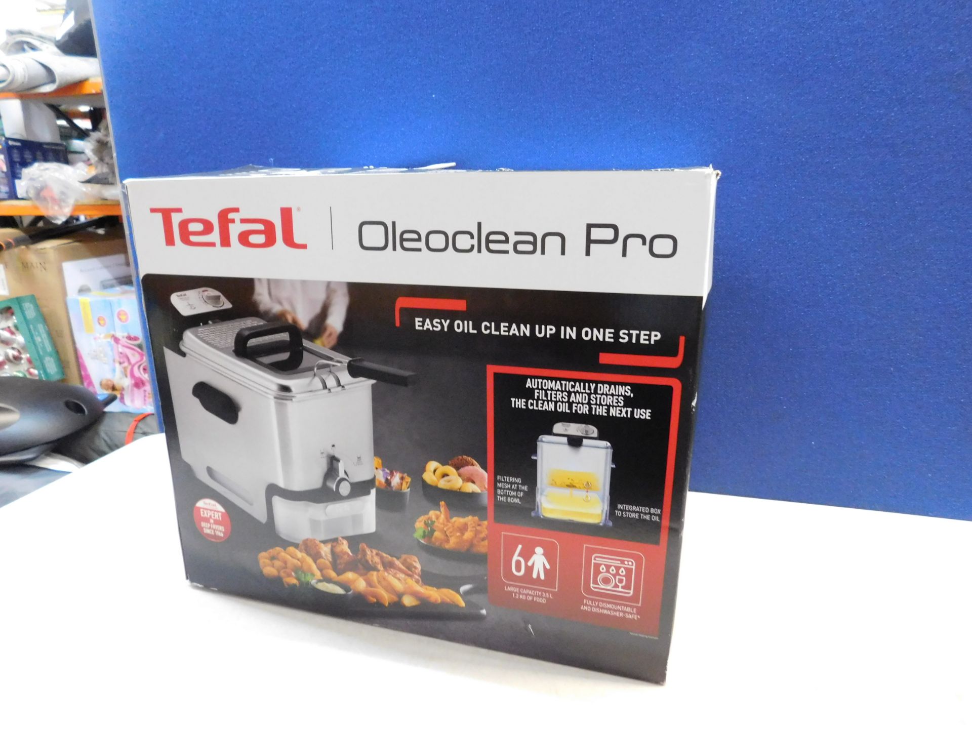 1 BOXED TEFAL FR8040 OLEOCLEAN PRO INOX & DESIGN DEEP FRYER RRP Â£129.99