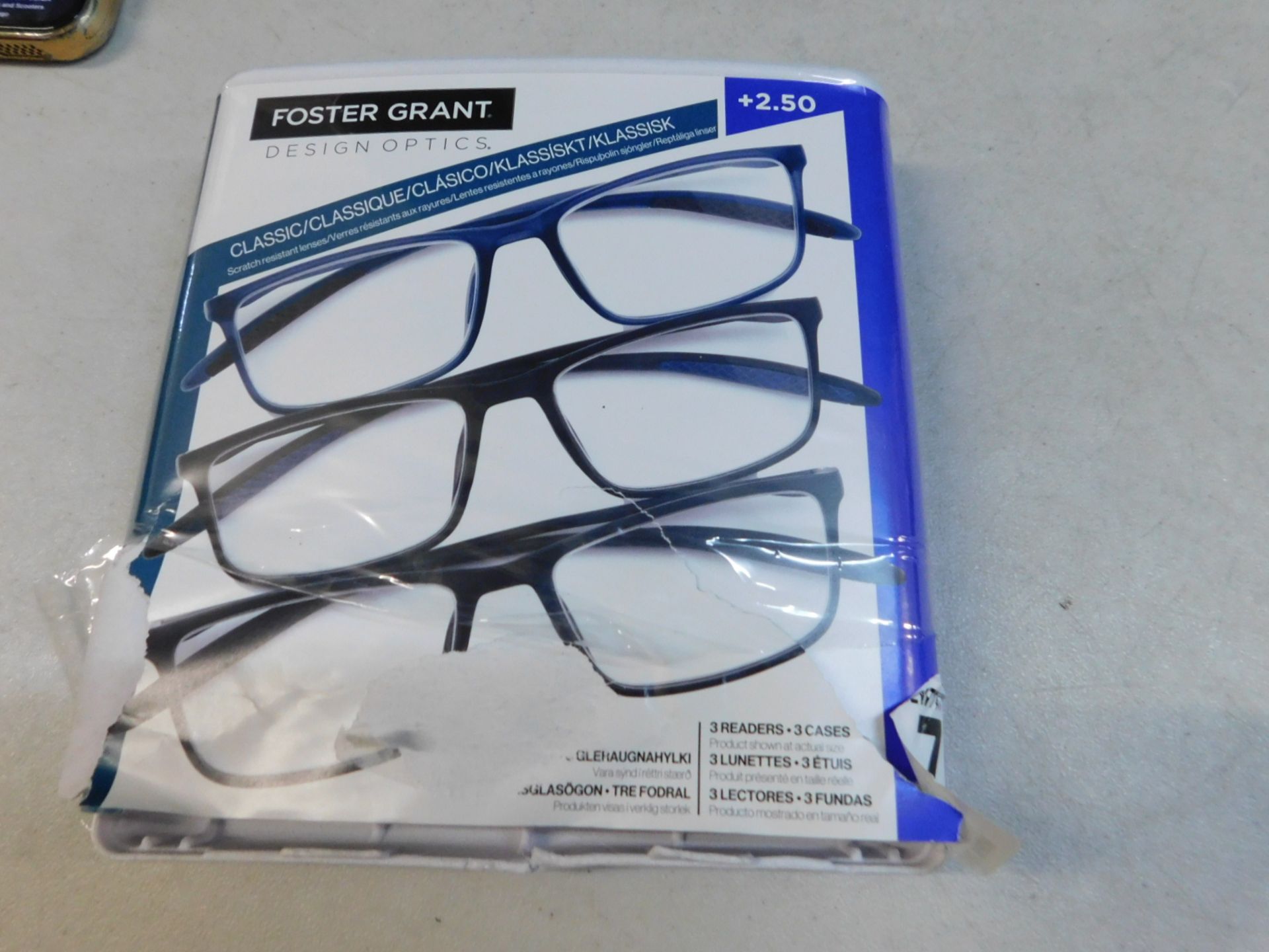 1 BOXED FOSTER GRANT DESIGN OPTICS +2.50 READING GLASSES RRP Â£19