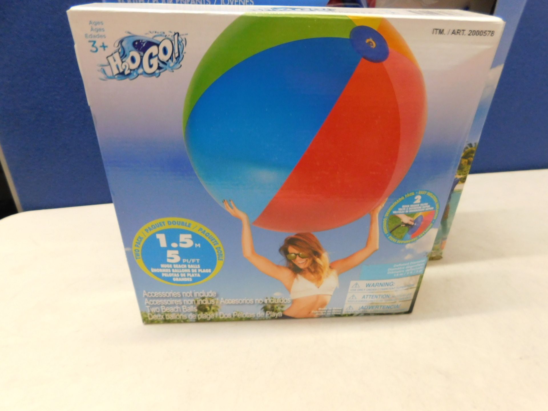 1 BRAND NEW BOXED SET OF 2 BESTWAY 60" H2O GO INFLATABLE BEACH BALLS RRP Â£19.99