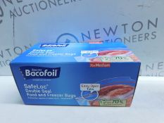 1 BOXED BACOFOIL SAFELOC DOUBLE SEAL FOOD AND FREEZER BAGS RRP Â£24.99