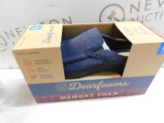 1 BOXED PAIR OF DEARFOAMS MENS SIZE L MEMORY FOAM SLIPPERS RRP Â£34.99