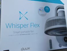1 BOXED DUUX 13" WHISPER FLEX SMART PEDESTAL FAN WITH REMOTE CONTROL IN GREY, DXCF54UK RRP Â£149
