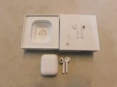 1 BOXED APPLE AIRPODS WITH CHARGING CASE MODEL MV7N2ZM/A RRP Â£139.99 (POWER ON WORKING)