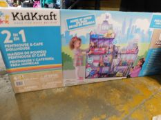 1 BOXED KIDKRAFT 2 IN 1 PENTHOUSE & CAFE DOLLHOUSE RRP Â£184.99