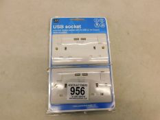 1 SET OF 4 BG 13A SWITCHED DOUBLE SOCKET WITH USB CHARGER IN WHITE RRP Â£39.99