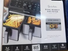 1 BOXED SUR LA TABLE DUAL BASKET AIR FRYER, 7.6L RRP Â£129