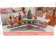 1 BOXED DISNEY 10.2 INCHES (25.9CM) CHRISTMAS TRAIN TABLE TOP ORNAMENT WITH LIGHTS AND SOUNDS RRP