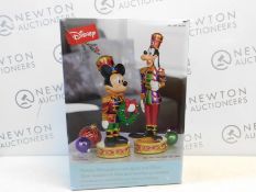 1 BOXED DISNEY 15.1 INCHES (38.5CM) CHRISTMAS MICKEY & GOOFY NUTCRACKERS WITH LED LIGHTS & SOUNDS
