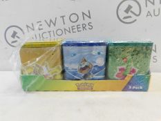 1 BRAND NEW BOXED POKÃ‰MON 3 PACK STACKING TINS (6+ YEARS) RRP Â£39