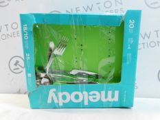 1 BOXED MELODY 20 PIECE (APPROX) STAINLESS STEEL CUTLERY SET RRP Â£39.99