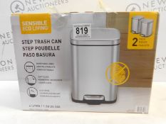 1 BOXED ECO LIVING STEP TRASH CAN 2 IN THE BOX RRP Â£29