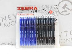 1 BRAND NEW PACK OF ZEBRA Z-GRIP ERASABLE GEL INK PENS (15 PENS IN PACK) RRP Â£29.99