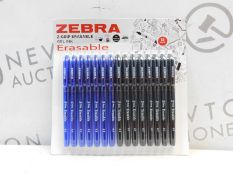 1 BRAND NEW PACK OF ZEBRA Z-GRIP ERASABLE GEL INK PENS (15 PENS IN PACK) RRP Â£29.99