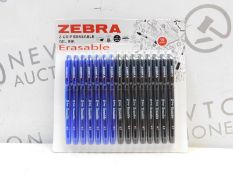 1 BRAND NEW PACK OF ZEBRA Z-GRIP ERASABLE GEL INK PENS (15 PENS IN PACK) RRP Â£29.99