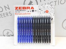 1 BRAND NEW PACK OF ZEBRA Z-GRIP ERASABLE GEL INK PENS (15 PENS IN PACK) RRP Â£29.99