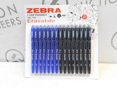 1 BRAND NEW PACK OF ZEBRA Z-GRIP ERASABLE GEL INK PENS (15 PENS IN PACK) RRP Â£29.99