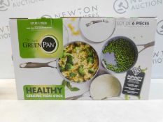 1 BOXED GREENPAN HEALTHY CERAMIC NON-STICK 6 PIECE COOKWARE SET RRP Â£199