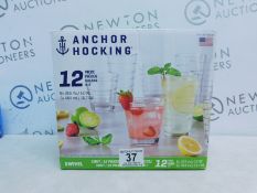 1 BOXED ANCHOR HOCKING 12 PIECE (APPROX) GLASS DRINKING SET RRP Â£39.99
