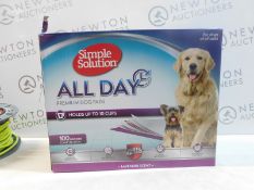 1 BOXED SIMPLE SOLUTION ALL DAY PREMIUM DOG PADS, 100 PACK (APPROX) RRP Â£39.99