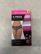 1 BRAND NEW BOXED BETSEY JOHNSON 5 PACK COTTON HIPSTER STRETCH UNDERWEAR RRP Â£24.99